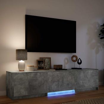 Fernsehschrank mit LED 165x34x40 cm Betongrau Holzwerkstoff