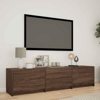 ARDEBO.de - Fernsehschrank mit LED 165 x 34 x 40 cm Braun Eichen-Optik