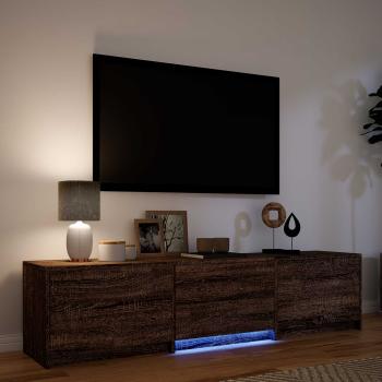 Fernsehschrank mit LED 165 x 34 x 40 cm Braun Eichen-Optik