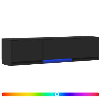 Fernsehschrank mit LED 165 x 34 x 40 cm Schwarz Holzwerkstoff