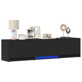 Fernsehschrank mit LED 165 x 34 x 40 cm Schwarz Holzwerkstoff