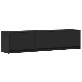 Fernsehschrank mit LED 165 x 34 x 40 cm Schwarz Holzwerkstoff