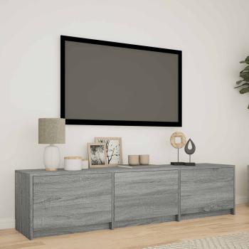 ARDEBO.de - Fernsehschrank mit LED 165x34x40 cm Graues Sonoma Holzwerkstoff