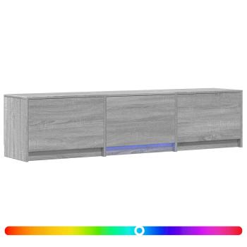 Fernsehschrank mit LED 165x34x40 cm Graues Sonoma Holzwerkstoff