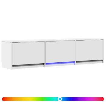Fernsehschrank mit LED 165 x 34 x 40 cm Weiß Holzwerkstoff