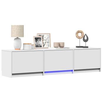 Fernsehschrank mit LED 165 x 34 x 40 cm Weiß Holzwerkstoff