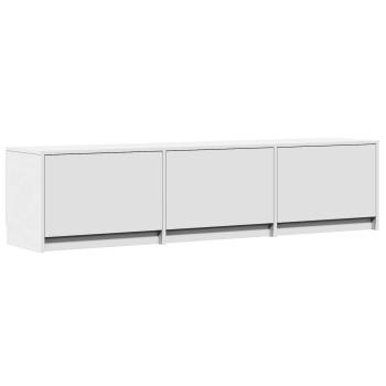 Fernsehschrank mit LED 165 x 34 x 40 cm Weiß Holzwerkstoff