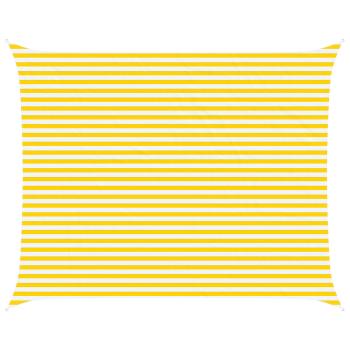 Sonnensegel Gelb und Weiß 5 x 4 m 100 % Polyester Oxford