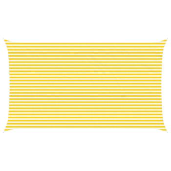 Sonnensegel Gelb und Weiß 7 x 4 m 100 % Polyester Oxford