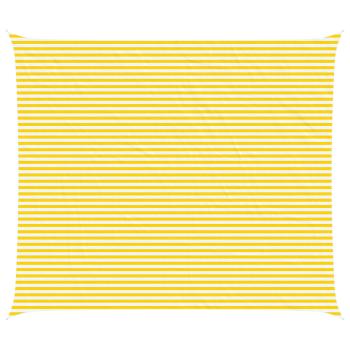 Sonnensegel Gelb und Weiß 7 x 6 m 100 % Polyester Oxford
