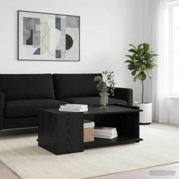 Couchtisch Schwarz Eichen-Optik 90 x 50 x 33 cm Holzwerkstoff