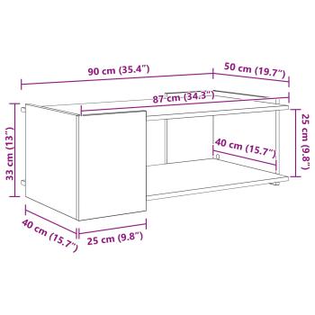 Couchtisch Sonoma-Eiche 90 x 50 x 33 cm Holzwerkstoff