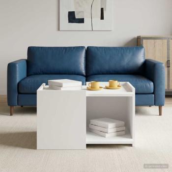 ARDEBO.de - Couchtisch Weiß 50,5 x 50 x 33 cm Holzwerkstoff
