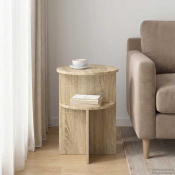 Beistelltisch Sonoma-Eiche Ø 39,5 x 55 cm Holzwerkstoff