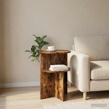 Beistelltisch Geräucherte Eiche Ø 39,5 x 55 cm Holzwerkstoff