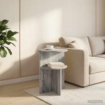 ARDEBO.de - Beistelltisch Graues Sonoma Ø 39,5 x 55 cm Holzwerkstoff