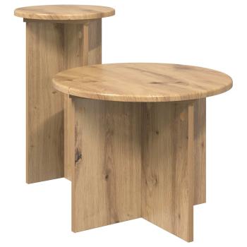 Beistelltisch-Set 2 stk. Artisan-Eiche Ø 45 x 35 cm