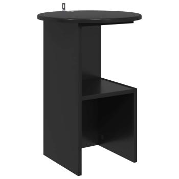 Beistelltisch Schwarz Eichen-Optik Ø 39,5 x 55 cm Holzwerkstoff