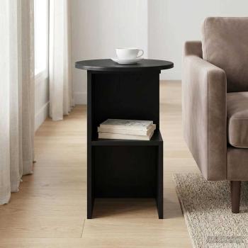 Beistelltisch Schwarz Eichen-Optik Ø 39,5 x 55 cm Holzwerkstoff