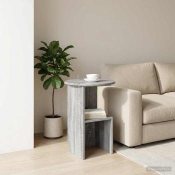 ARDEBO.de - Beistelltisch Sonoma-Grau Ø 39,5 x 55 cm Holzwerkstoff