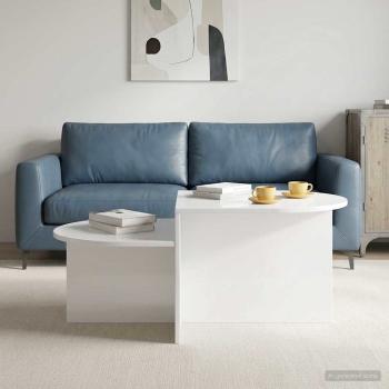 ARDEBO.de - Couchtisch Hochglanz Weiß 100 x 50 x 40 cm Holzwerkstoff