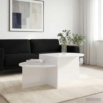 Couchtisch Hochglanz Weiß 100 x 50 x 40 cm Holzwerkstoff