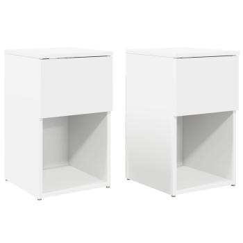 Bettschrank 2 Stk. Weiß 29 x 31,5 x 49 cm Holzwerkstoff
