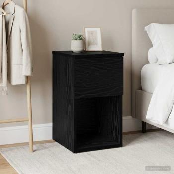 ARDEBO.de - Bettschrank Schwarz Eichen-Optik 29 x 31,5 x 49 cm
