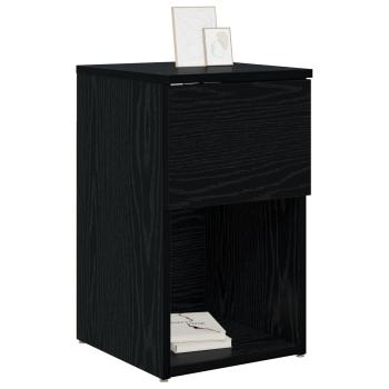 Bettschrank 2 Stk. Schwarz Eichen-Optik 29 x 31,5 x 49 cm