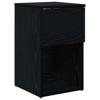 Bettschrank 2 Stk. Schwarz Eichen-Optik 29 x 31,5 x 49 cm