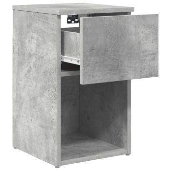 Bettschrank Betongrau 29 x 31,5 x 49 cm Holzwerkstoff