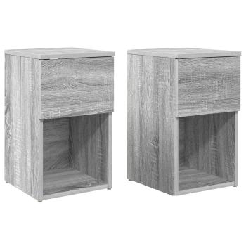 Bettschrank 2 Stk. Sonoma-Grau 29 x 31,5 x 49 cm Holzwerkstoff