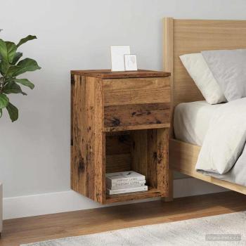 ARDEBO.de - Bettschrank 2 Stk. Altholz 29 x 31,5 x 49 cm Holzwerkstoff