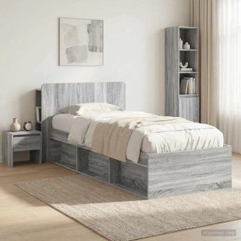 Kopfteil Schrank mit Speicher Graues Sonoma Holzwerkstoff