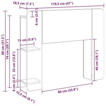 Kopfteil Schrank mit Speicher Schwarz Holzwerkstoff