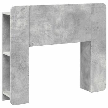 Kopfteil Schrank mit Speicher Betongrau Holzwerkstoff