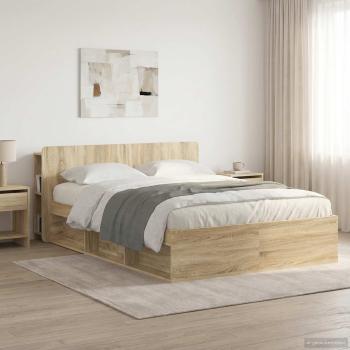 Kopfteil Schrank mit Speicher Sonoma-Eiche Holzwerkstoff