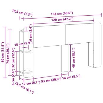 Kopfteil Schrank mit Speicher Sonoma-Eiche Holzwerkstoff