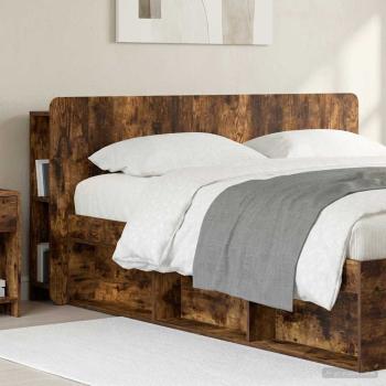 Kopfteil Schrank mit Speicher Geräucherte Eiche Holzwerkstoff