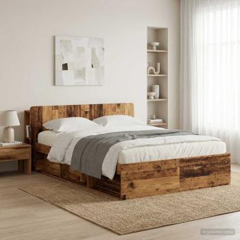 ARDEBO.de - Kopfteil Schrank mit Speicher Altholz Holzwerkstoff