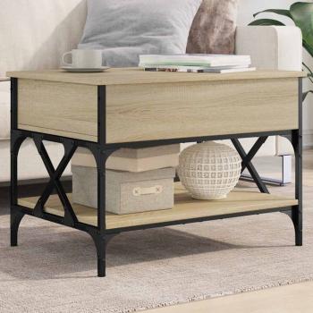 ARDEBO.de - Couchtisch Sonoma-Eiche 70x50x50 cm Holzwerkstoff und Metall