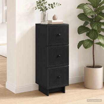 ARDEBO.de - Schubladenschrank Schwarz 33 x 34,5 x 90 cm Holzwerkstoff