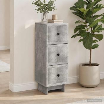ARDEBO.de - Schubladenschrank Betongrau 33 x 34,5 x 90 cm Holzwerkstoff