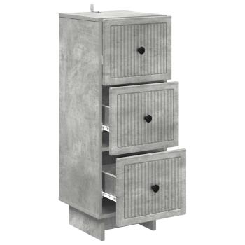 Schubladenschrank Betongrau 33 x 34,5 x 90 cm Holzwerkstoff