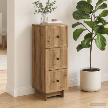 ARDEBO.de - Schubladenschrank 33 x 34,5 x 90 cm Holzwerkstoff Artisan-Eiche