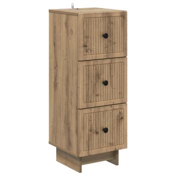Schubladenschrank 33 x 34,5 x 90 cm Holzwerkstoff Artisan-Eiche