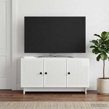 ARDEBO.de - TV-Schränk 99 x 34,5 x 50 cm Hochglanz Weiß Holzwerkstoff