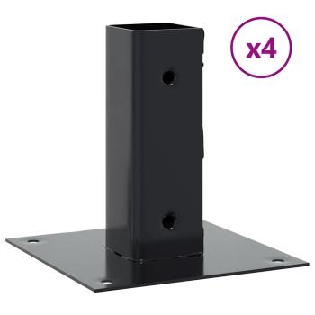 Pfostenträger Quadrat 4 Stk. 46x46mm Pulverbeschichteter Stahl