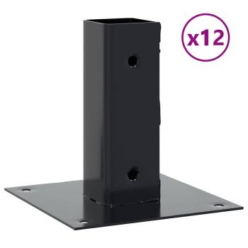 Pfostenträger Quadrat 12 Stk. 46x46mm Pulverbeschichteter Stahl