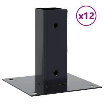 Pfostenträger Quadrat 12 Stk. 51x51mm Pulverbeschichteter Stahl